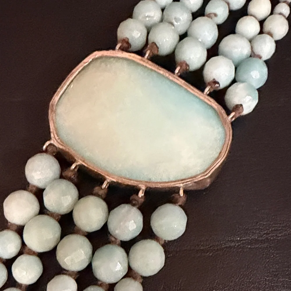 Chan Luu Silver and Light Blue Beaded Bracelet - Picture 6 of 11